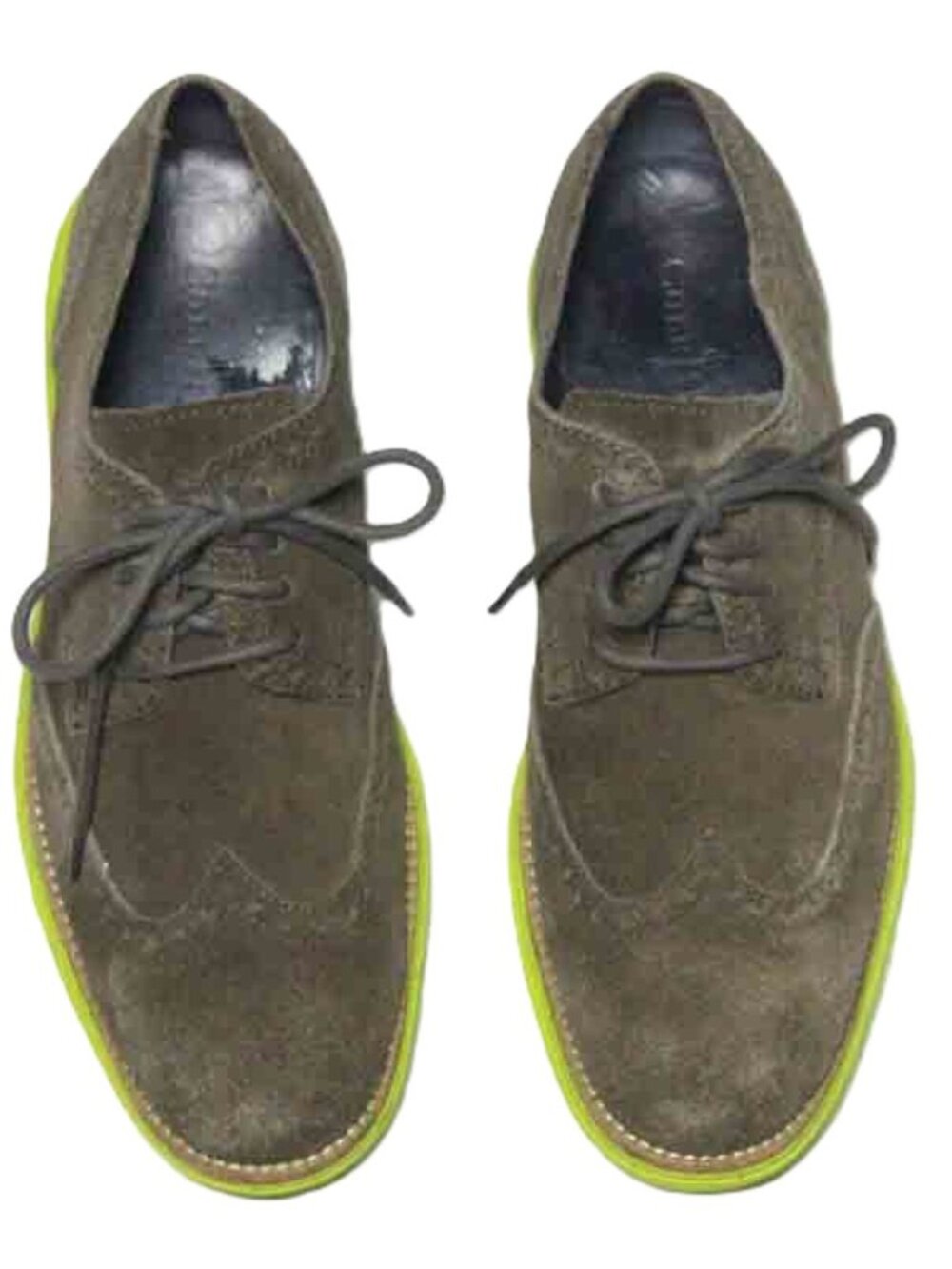 Cole Haan Lunargrand Leather Suede Shoes Oxford Wingtip Taupe Men's Size 8